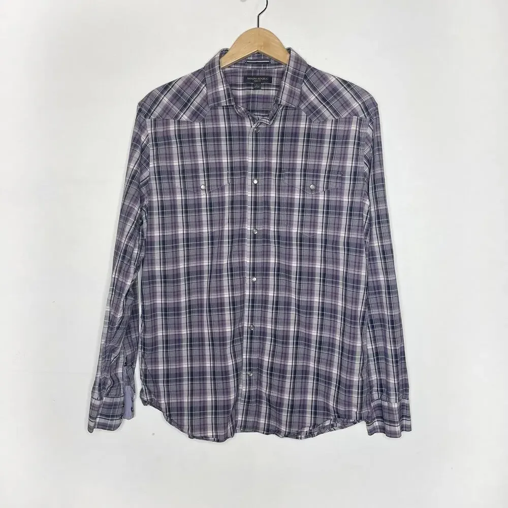 BANANA REPUBLIC Plaid Button Down